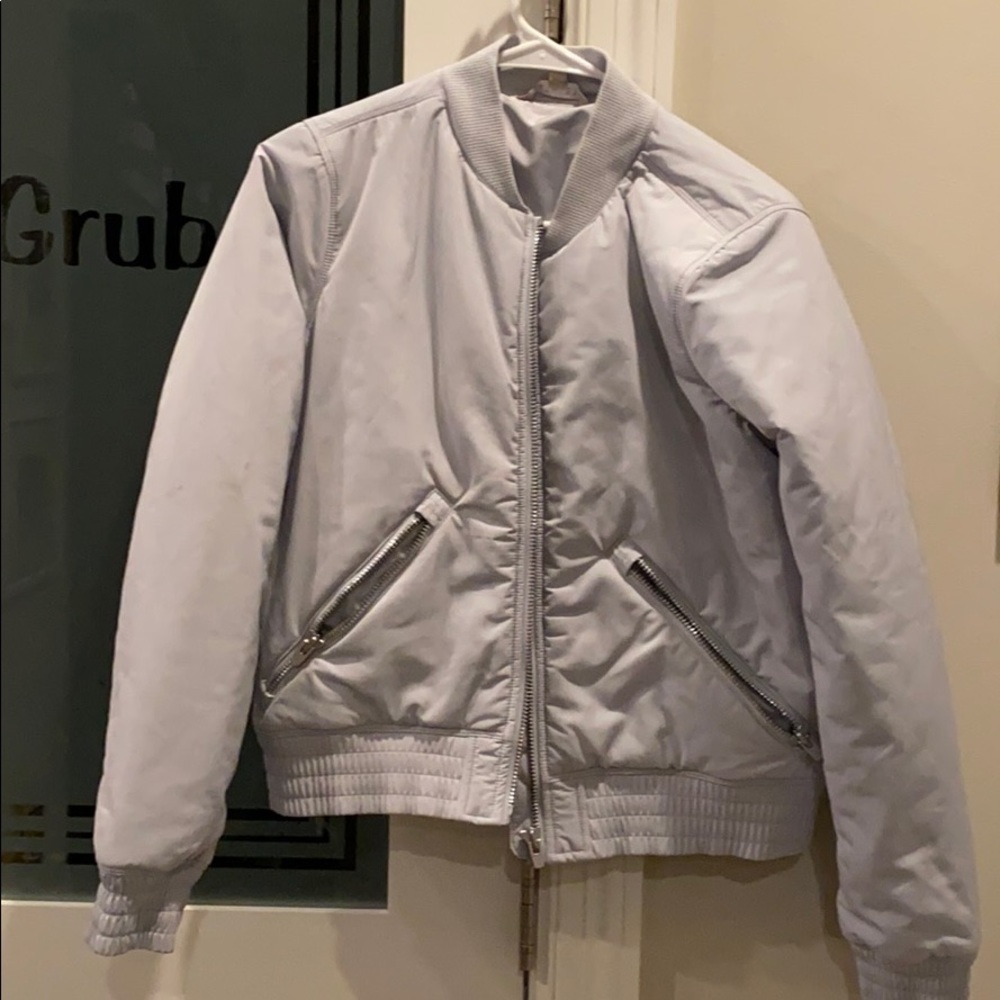Athleta light blue bomber XS